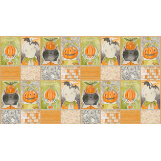 Panel Happy Halloweeny patchwork, 60 cm