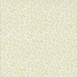 Látka MODA 3 Sisters Meadow Greens - zelená větvička na smetanové