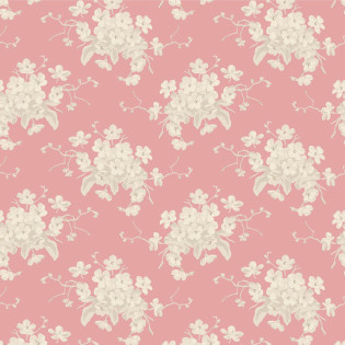 Látka TILDA Sunday Brunch White Flower Pink