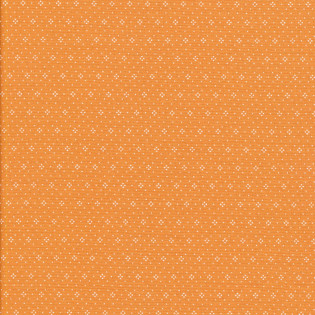 Látka MODA Eyelet oranžová s bílou čtyřtečkou