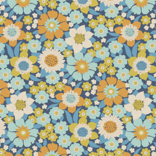 Látka Tilda Wallflower Lauren Blue