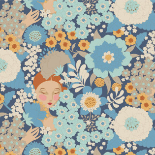Látka Tilda Wallflower Blue