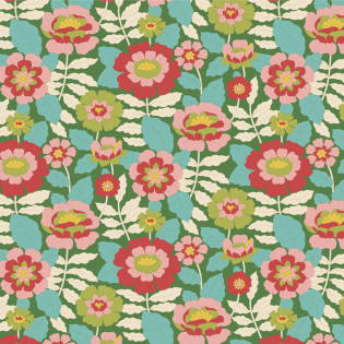 Látka Tilda Wallflower Lauren Beverly Green, 45 cm
