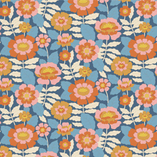 FQ Látka Tilda Wallflower Beverly Blue