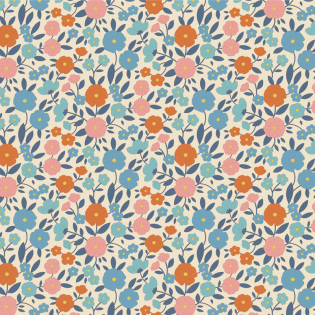 FQ Látka Tilda Wallflower Janice Blue