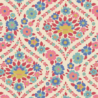 Látka Tilda Wallflower Bianca Red