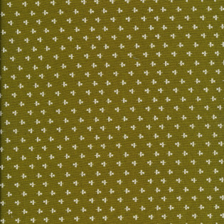 Látka Kim Diehl - Love Struck - khaki s trojlístkem