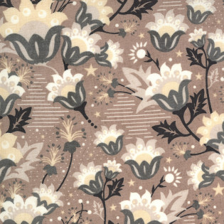 FQ MODA Boudoir - velké květy na kapučínové