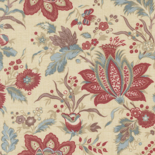 Látka MODA FG - Fleur De Paris - velký motiv na smetanové