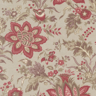 Látka MODA FG - Fleur De Paris - velký motiv na šedo/hnědé