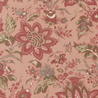 Látka MODA FG - Fleur De Paris - velký motiv na růžové