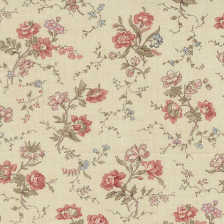 Látka MODA FG - Fleur De Paris - jemná kvítka na smetanové