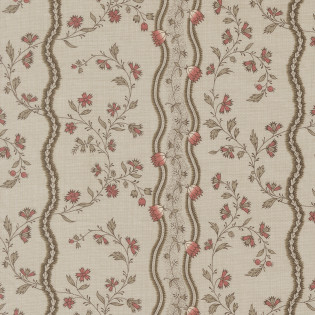 Látka MODA FG - Fleur De Paris - barevné pruhy na šedo/hnědé
