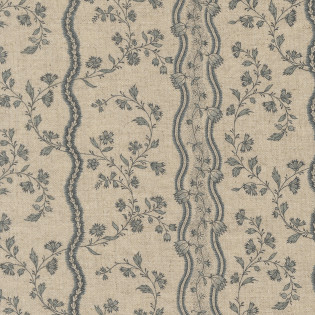 Látka MODA FG - Fleur De Paris - modré pruhy na lněné - LEN