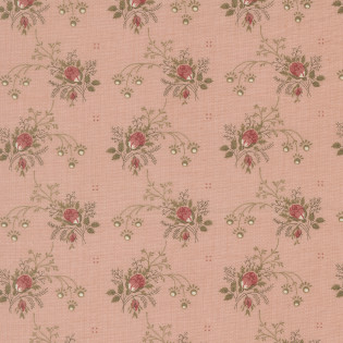 Látka MODA FG - Fleur De Paris - poupě na růžové