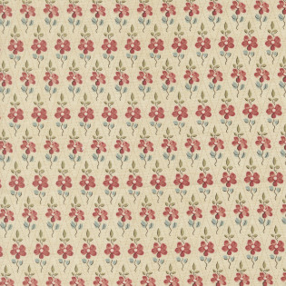 Látka MODA FG - Fleur De Paris - koso s kvítkem na smetanové