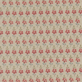 Látka MODA FG - Fleur De Paris - koso s kvítkem na šedo/hnědé